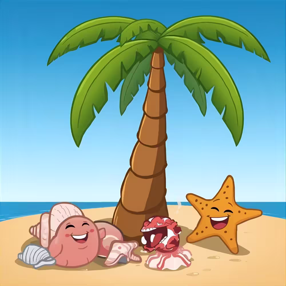 beach palm humor cartoon ocean funny