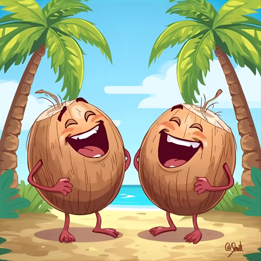 coconut jokes palm tree cartoon funny