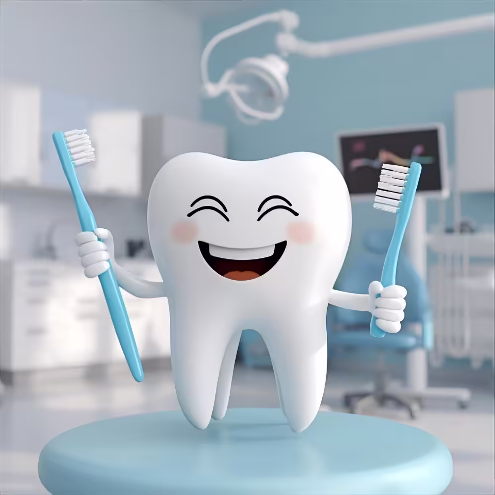 Funny dental puns and jokes cartoon tooth smiling