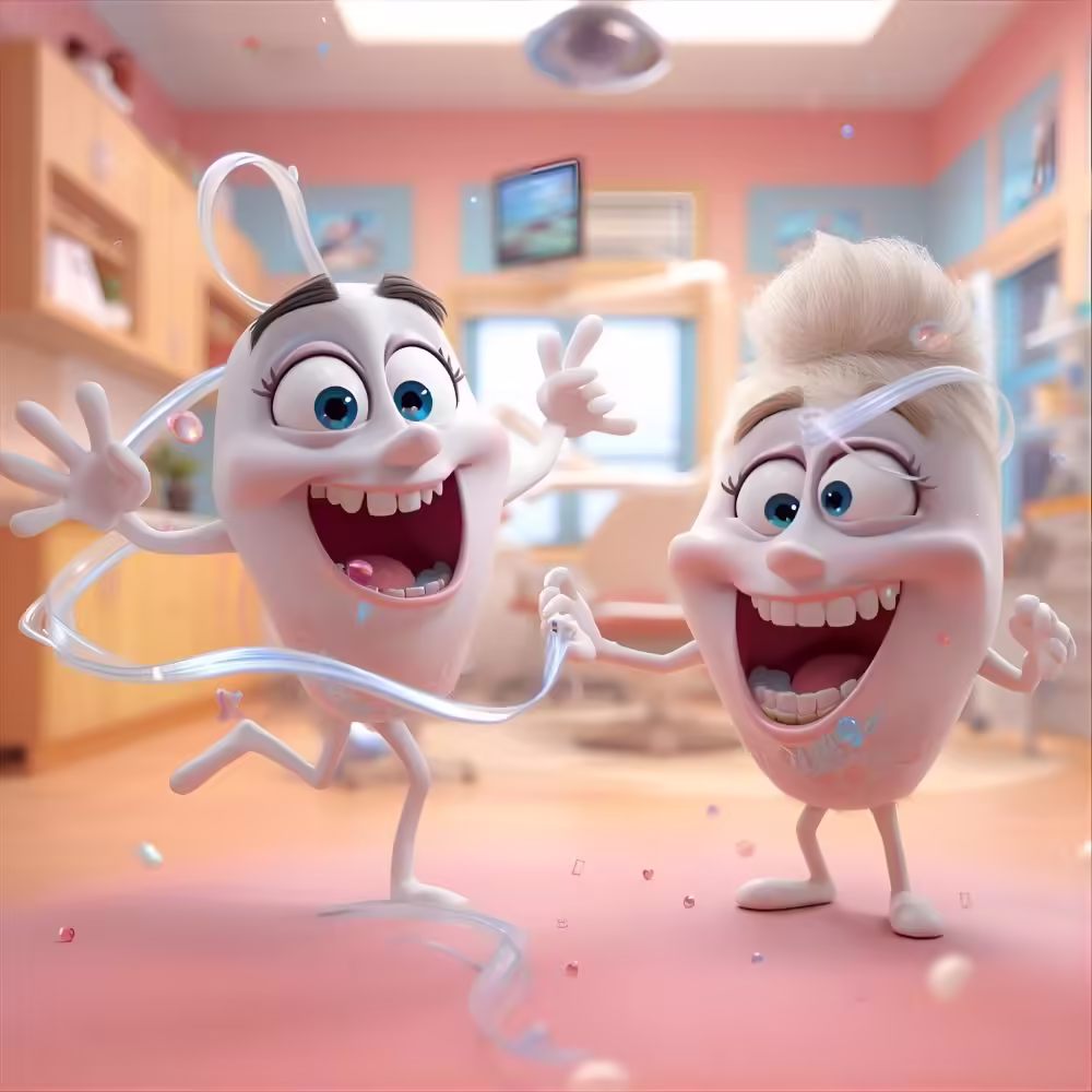 Floss dental jokes cartoon illustration