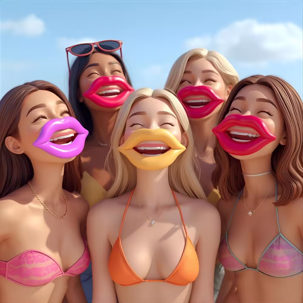 silly-kiss-jokes-friends-laughing