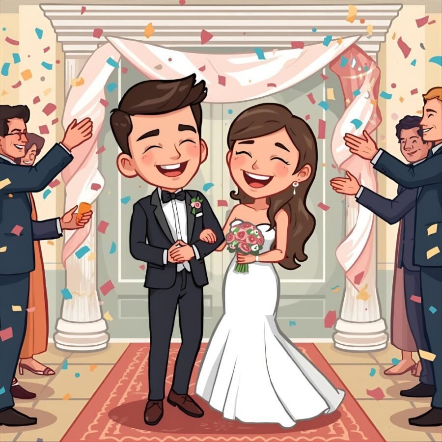 funny-newlywed-couple-wedding-laughs