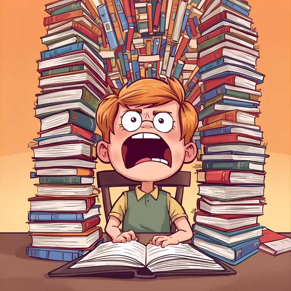  Homework jokes back to school illustration.