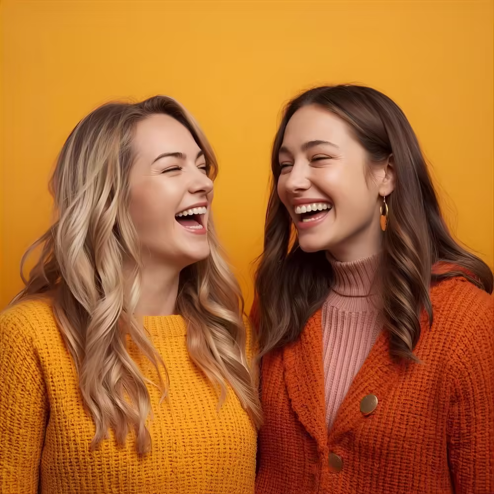 Friends making sarcastic jokes and laughing together.