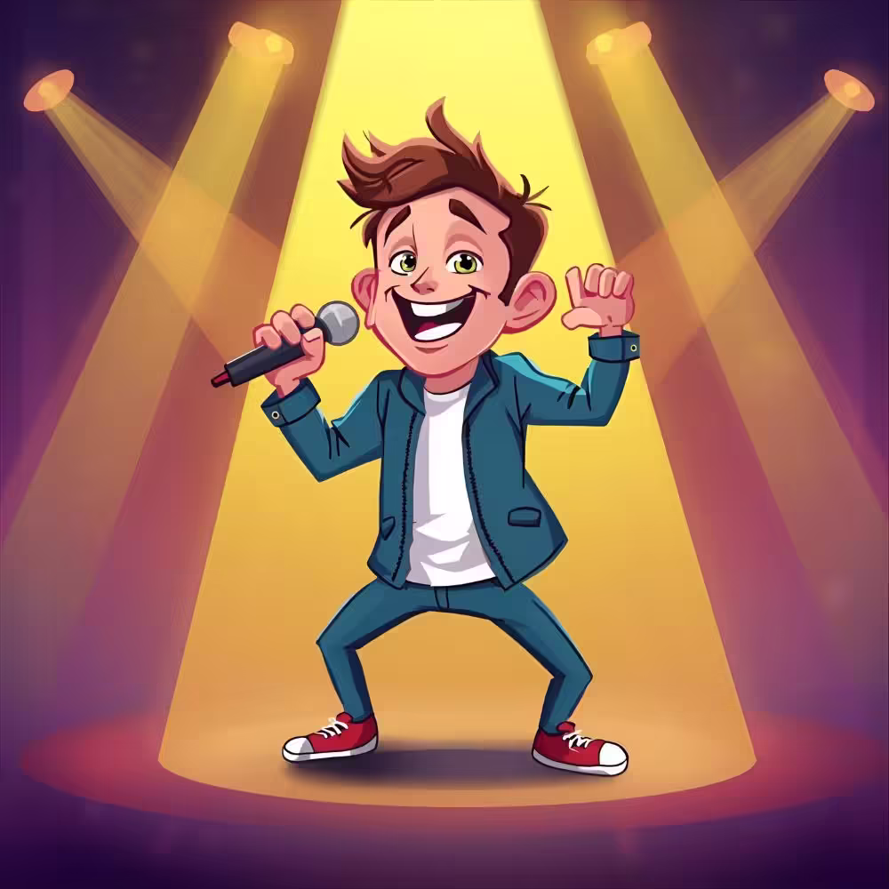 Singing jokes cartoon funny singer.