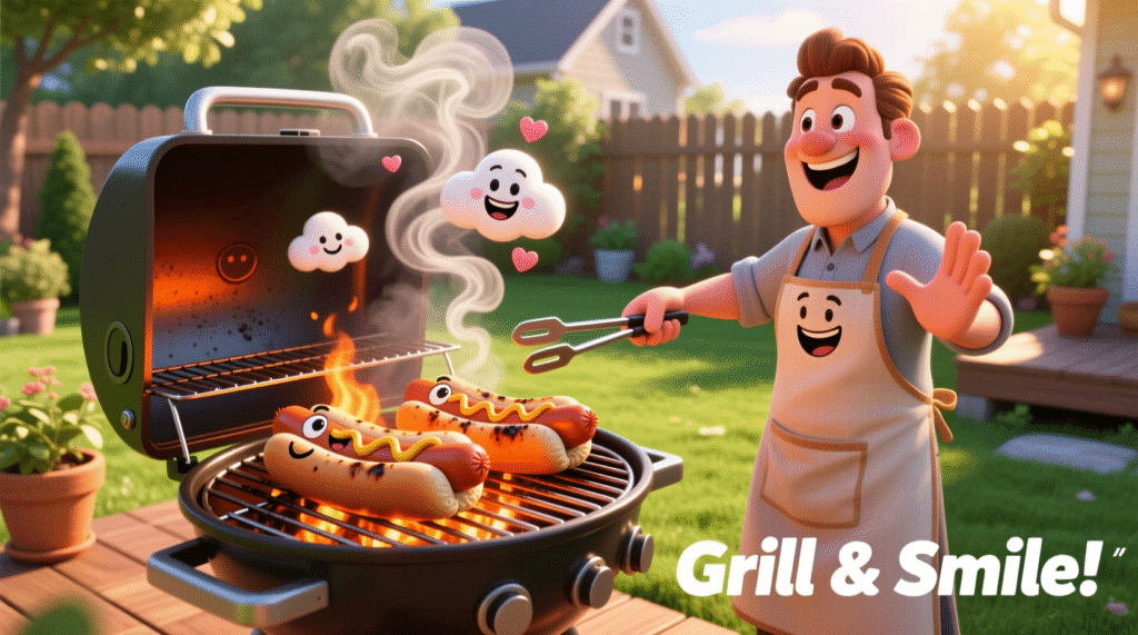 grilling-hot-dog-jokes-backyard