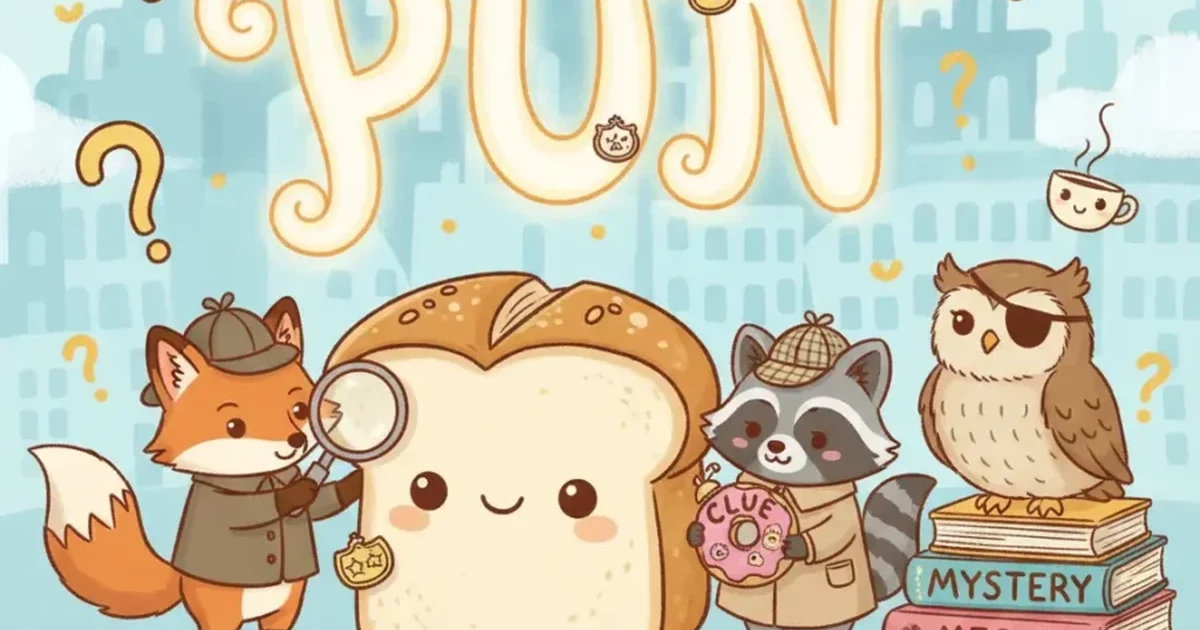 “Adorable and funny whimsical puns with a playful detective twist, perfect for lighthearted smiles.”