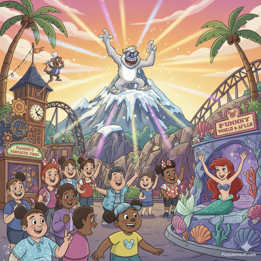 disco yeti expedition everest cartoon dancing snow humor