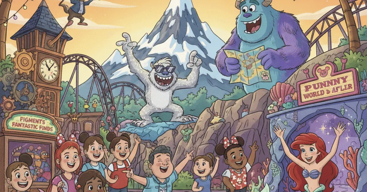 disney parks inside jokes hidden humor cartoon whimsical scene