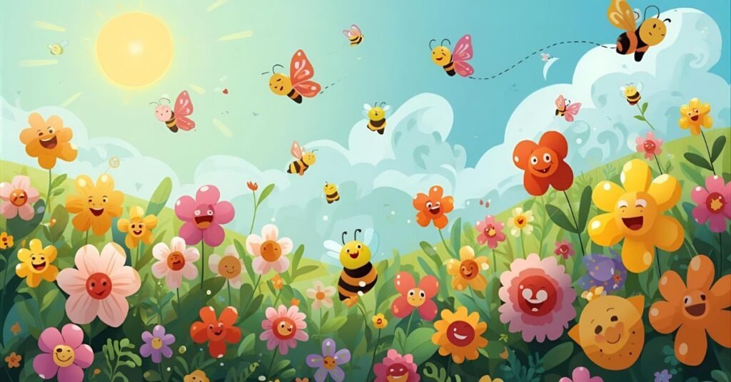  funny-garden-puns-laughing-flowers-cartoon