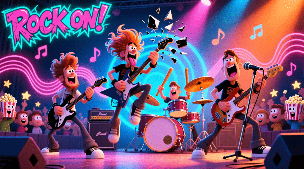 Rock bands bring loud music and louder laughter.