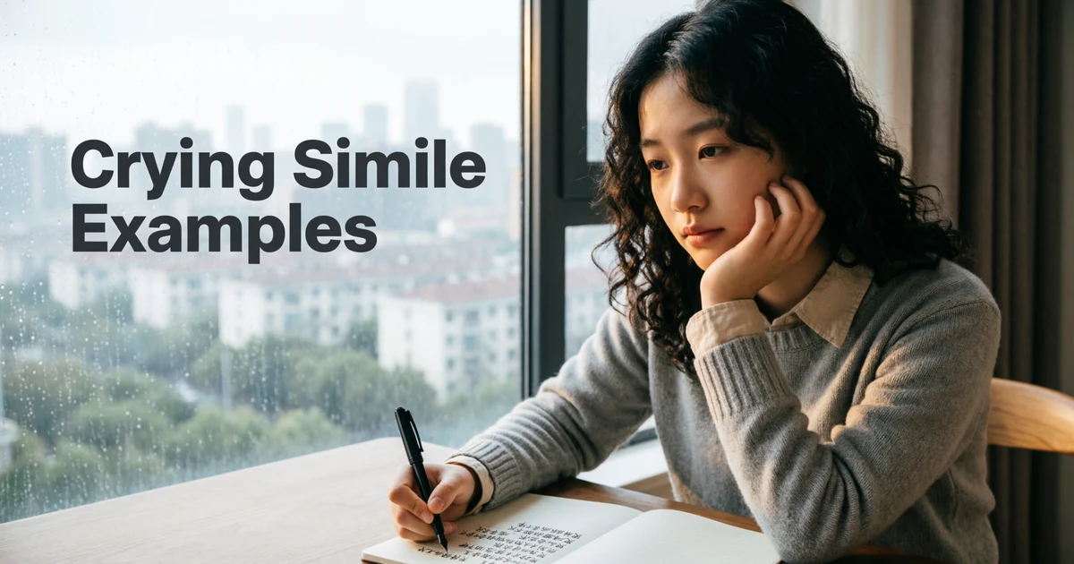 similes for crying