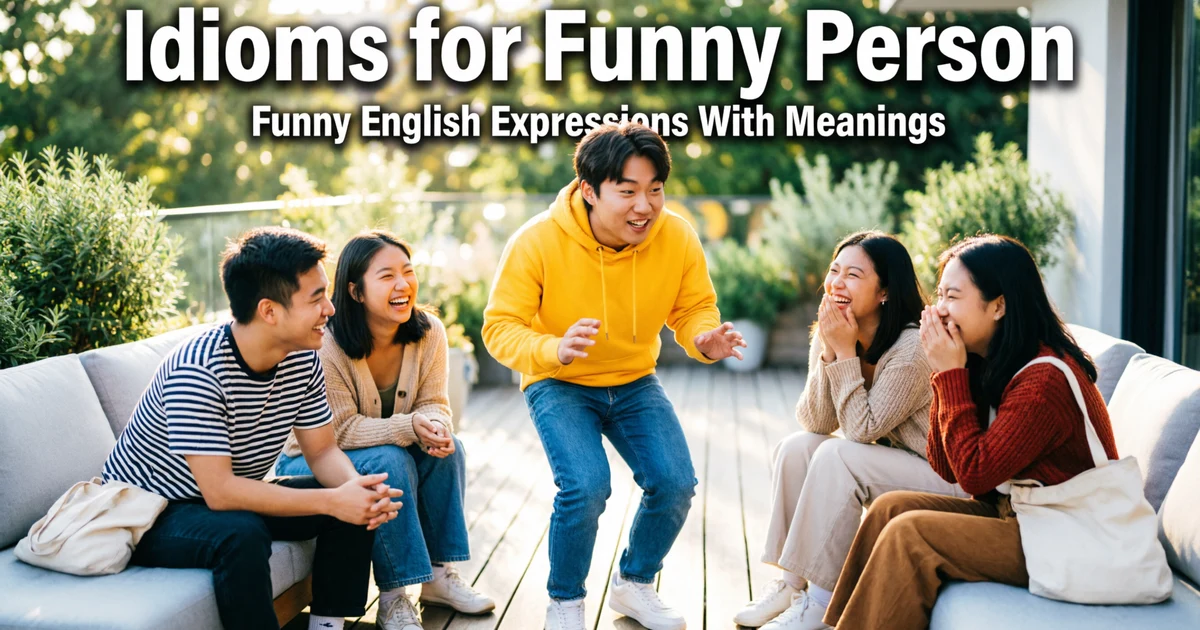 idioms for funny person with meanings and examples in English