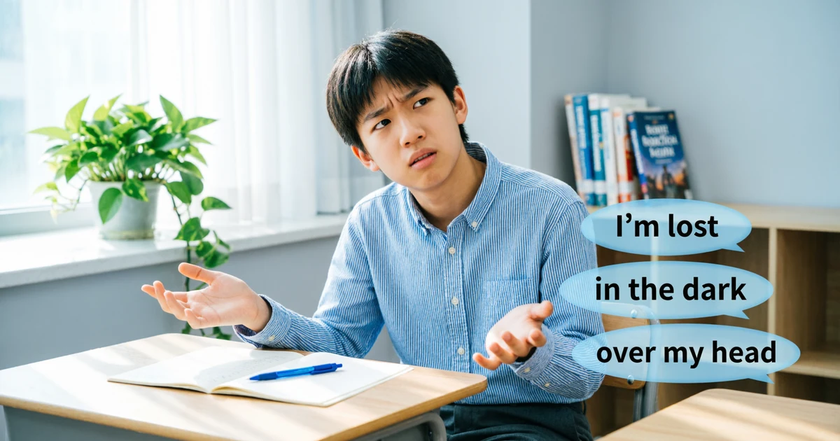 Student learning common idioms for confusion with examples in English