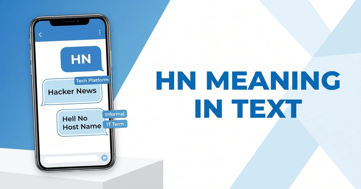 Illustration explaining HN meaning in text with texting examples and common definitions