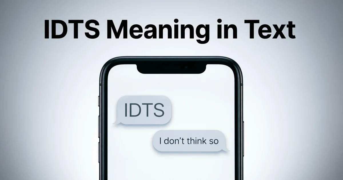 Phone displaying a conversation that explains the IDTS meaning in text