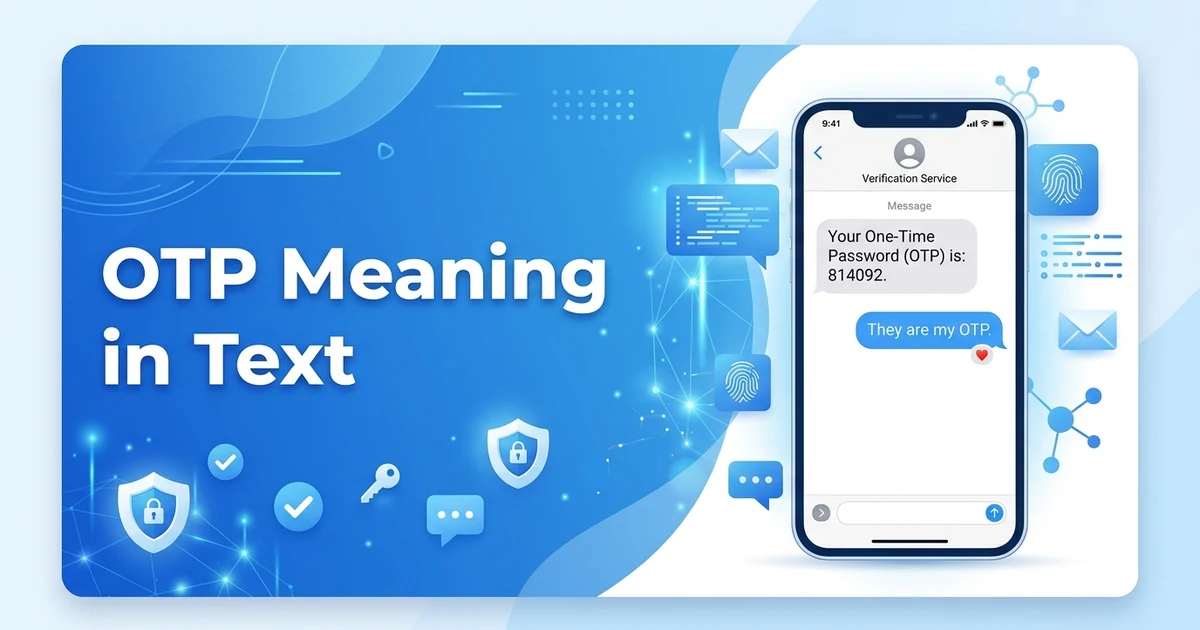 Illustration explaining OTP meaning in text with examples of One Time Password and One True Pairing