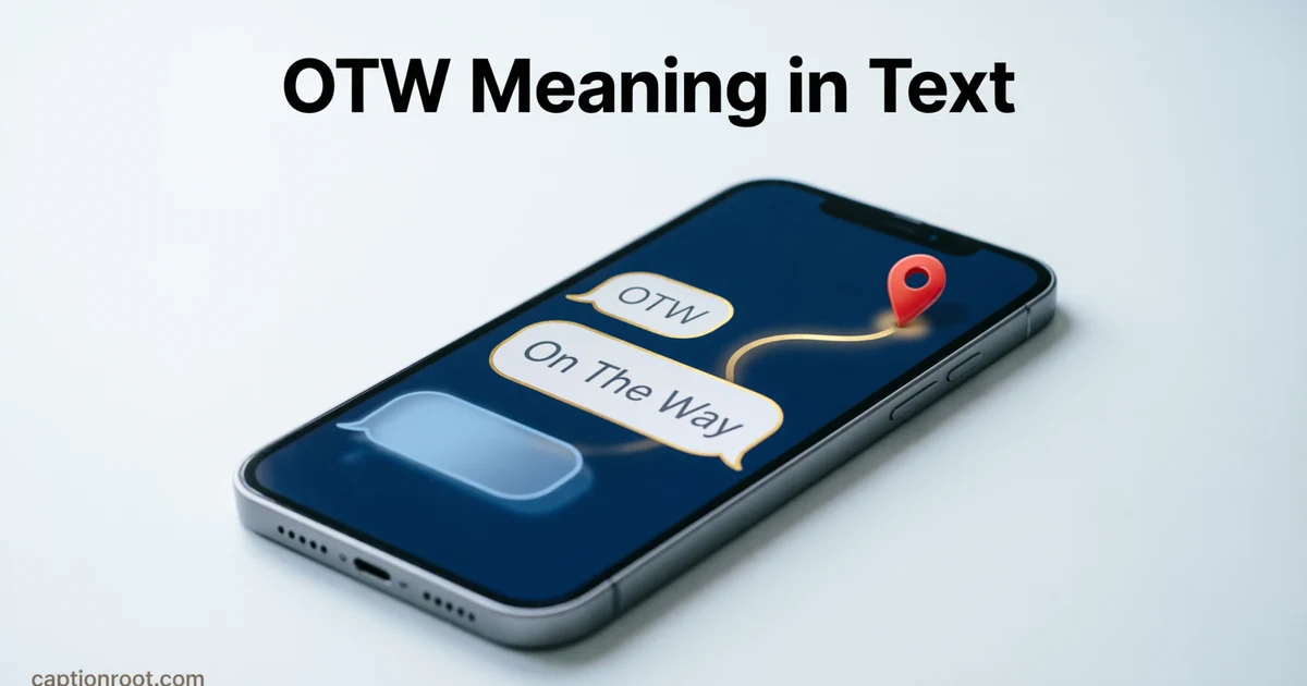 Smartphone conversation explaining the OTW meaning in text as on the way