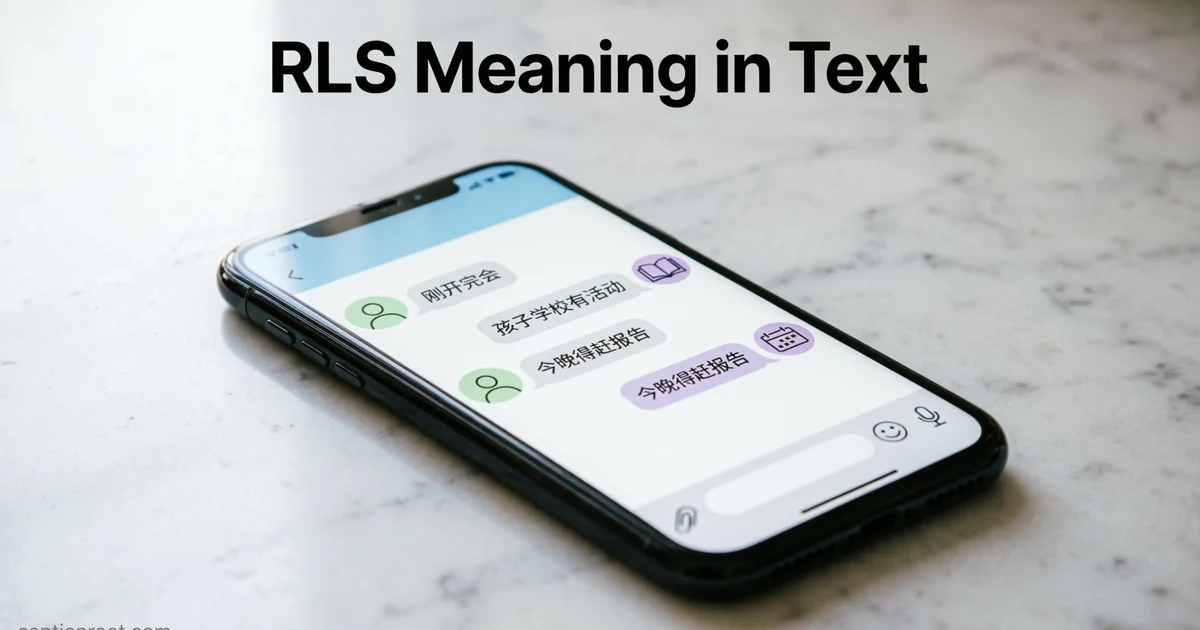 Phone displaying a conversation that explains the RLS meaning in text