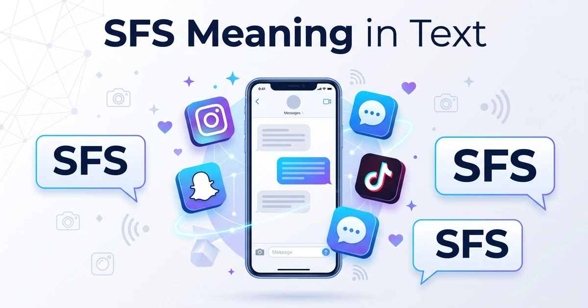 Smartphone displaying a social media conversation explaining the SFS meaning in text