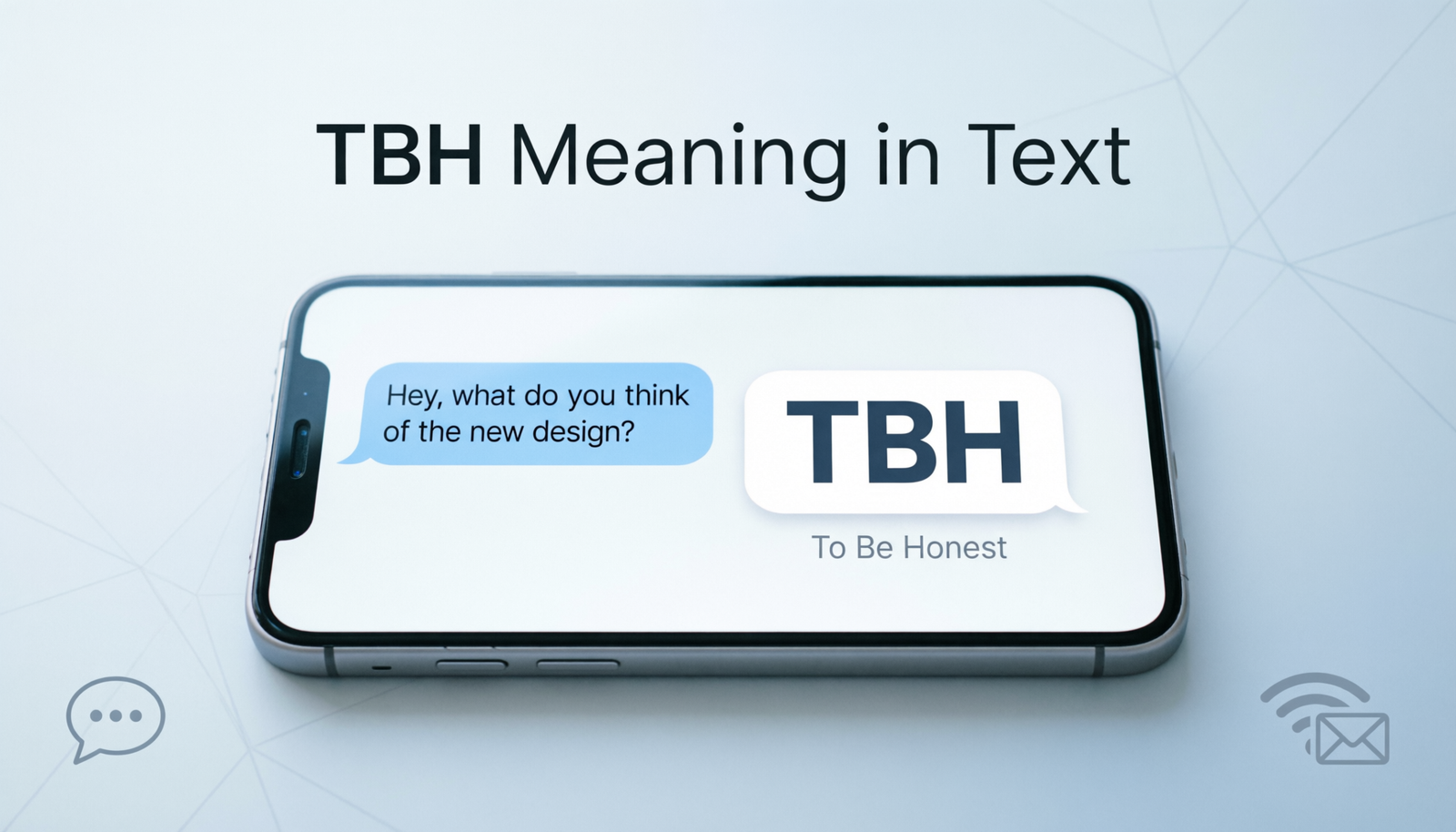 Smartphone conversation explaining the TBH meaning in text with realistic chat messages