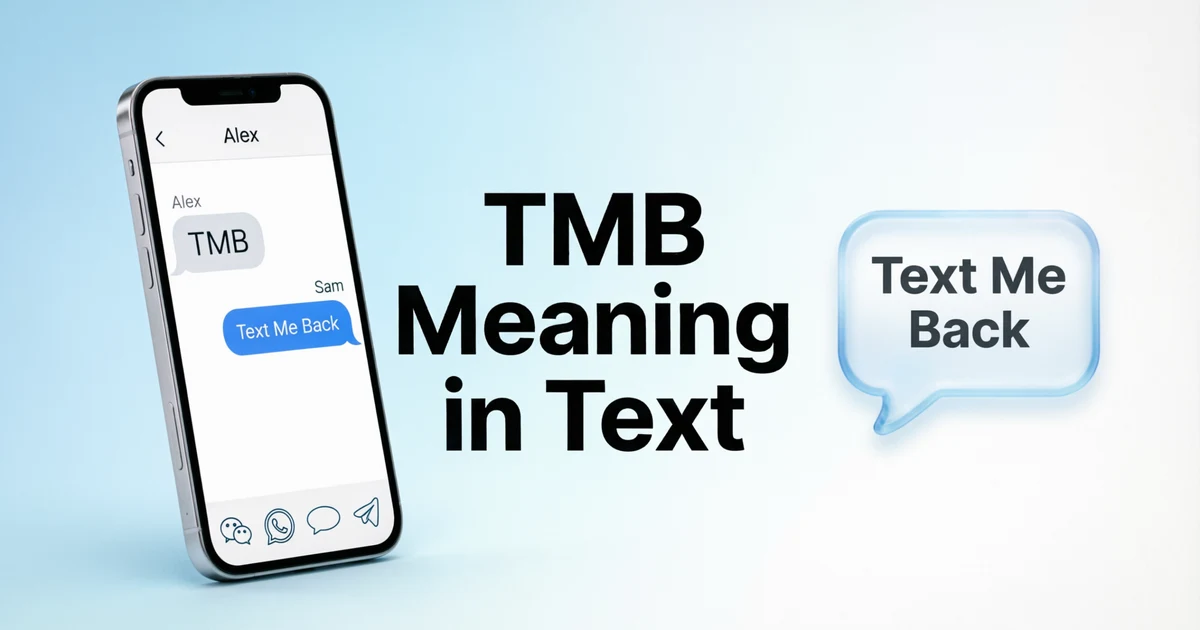 Phone conversation explaining the TMB meaning in text as Text Me Back