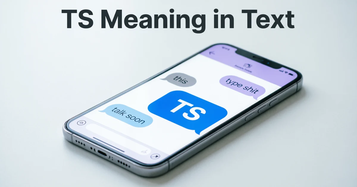 Phone displaying a conversation that explains the TS meaning in text