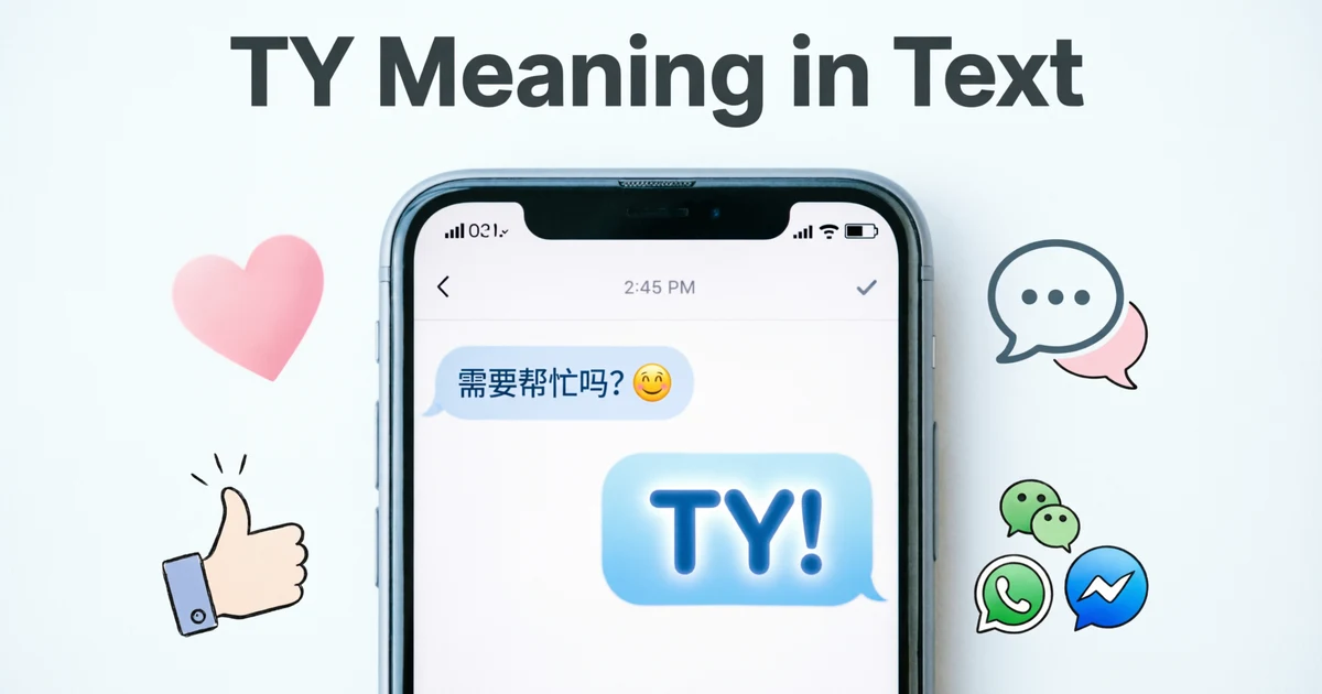 Phone conversation explaining TY meaning in text as thank you