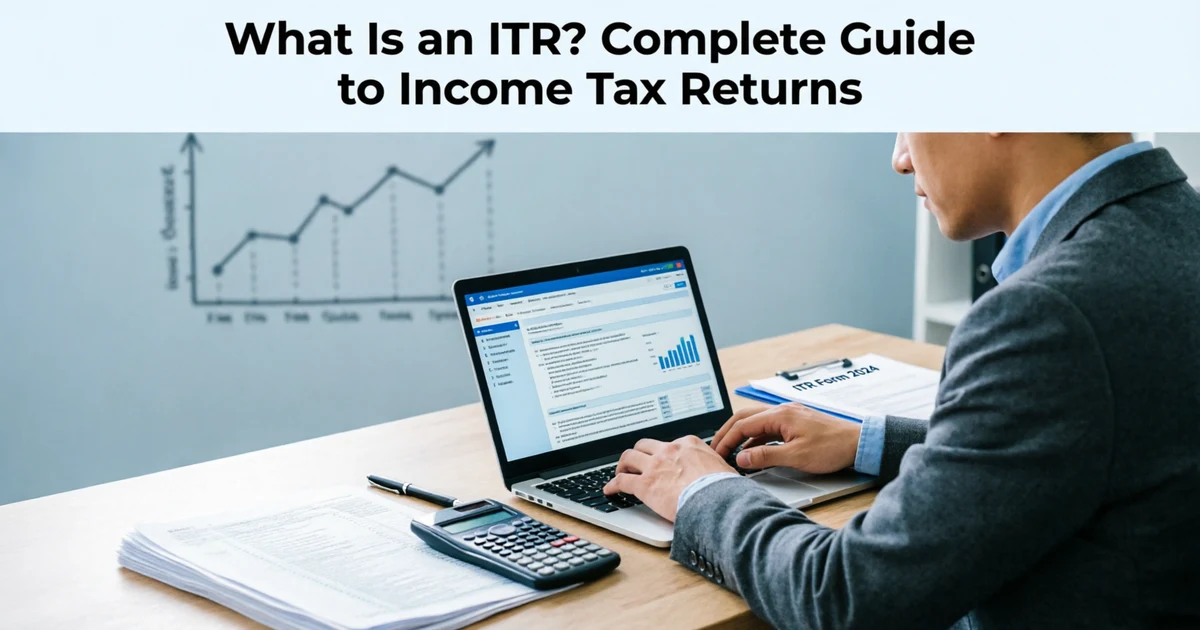 Person filing an Income Tax Return online using a laptop