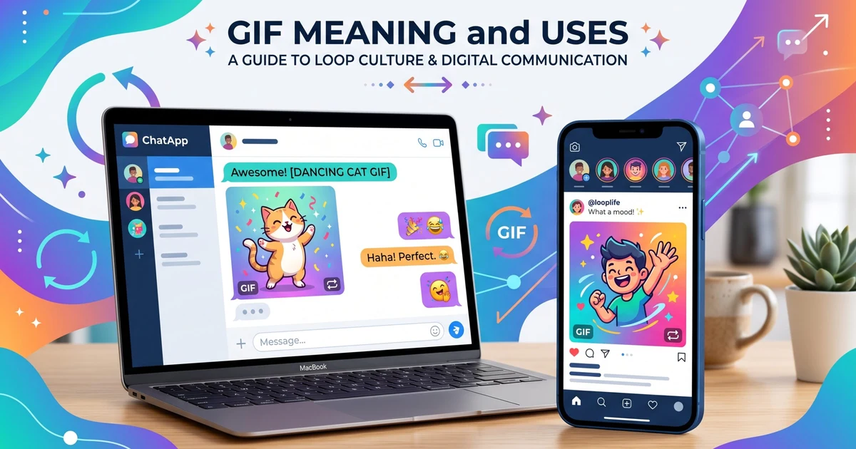 Animated GIF playing on a computer screen during an online conversatio