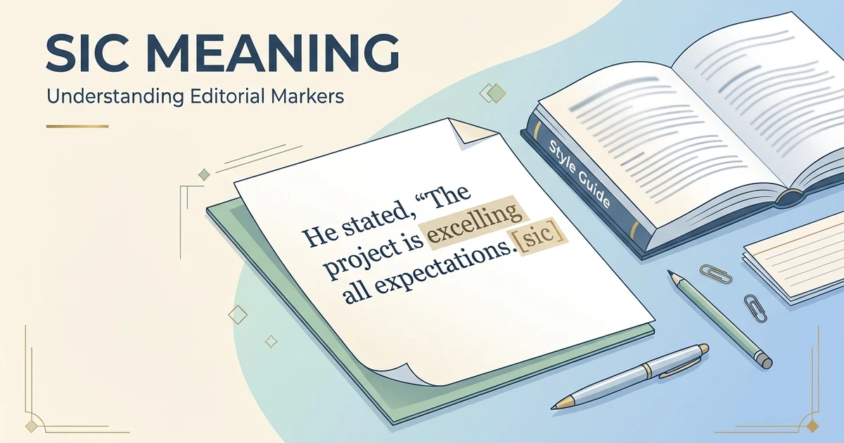 Sic meaning explained with a quoted sentence and editorial marker