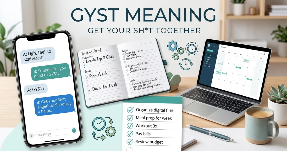GYST meaning and Get Your Stuff Together explanation