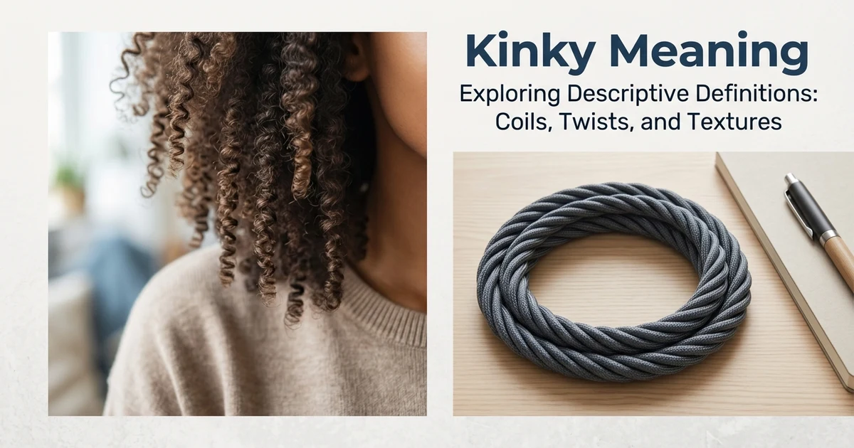 Kinky meaning explained with examples of tightly curled hair and twisted objects