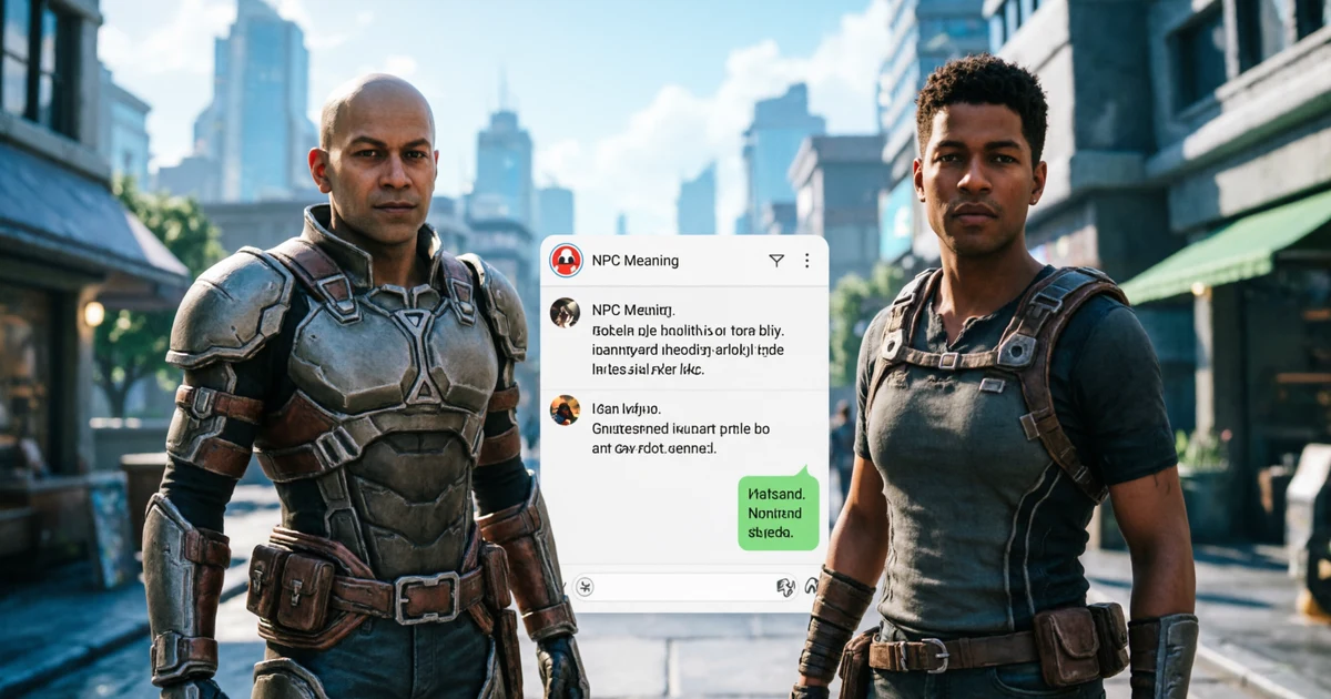 NPC meaning explained through a video game character and social media slang concept