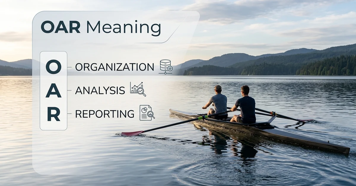 OAR meaning explained with a rowing boat and oar