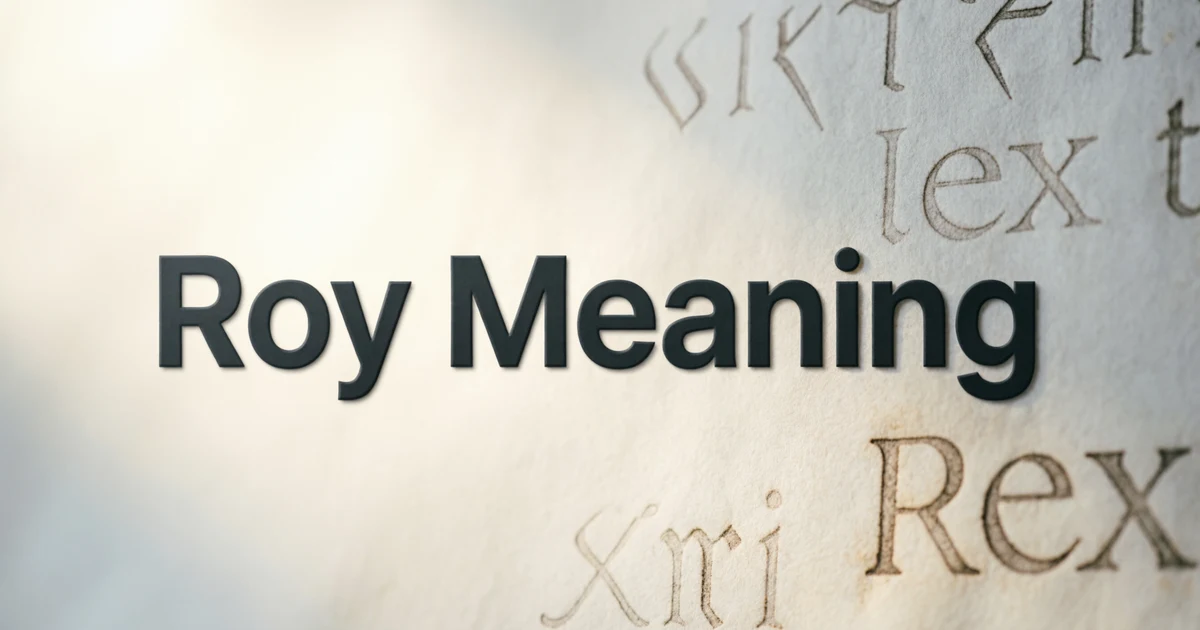 Roy meaning and name origin explained