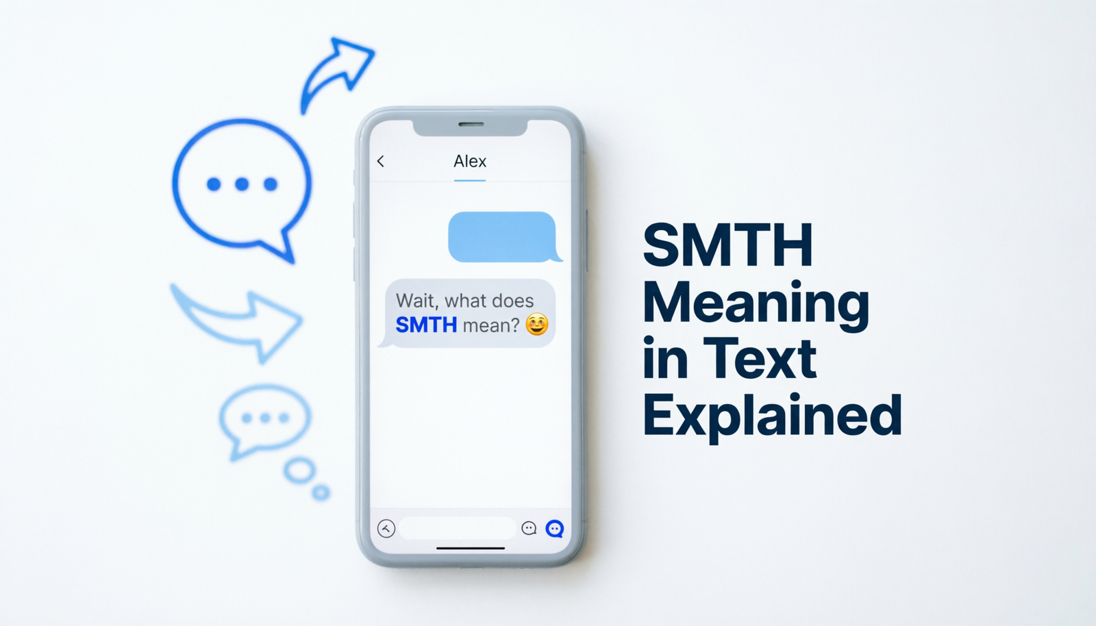 Person reading a phone with the SMTH meaning in text explained