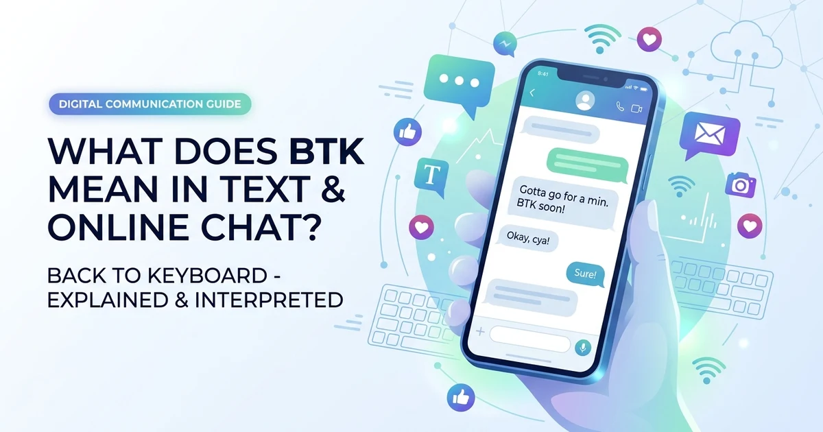 BTK meaning in text and online communication