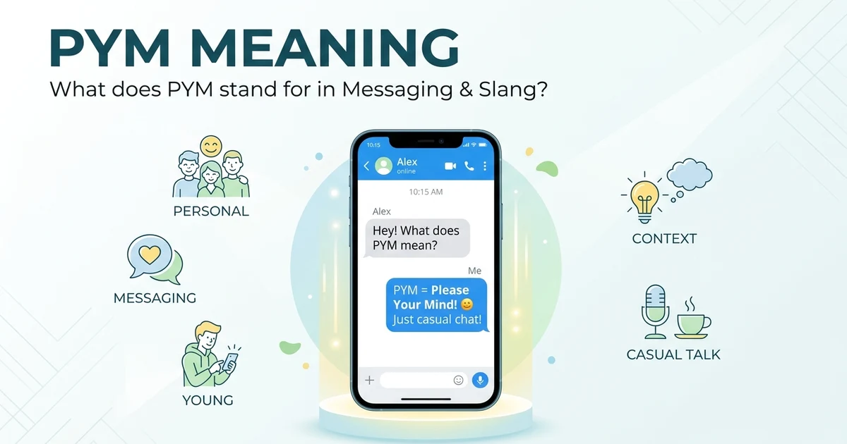 PYM meaning explained with an online messaging conversation