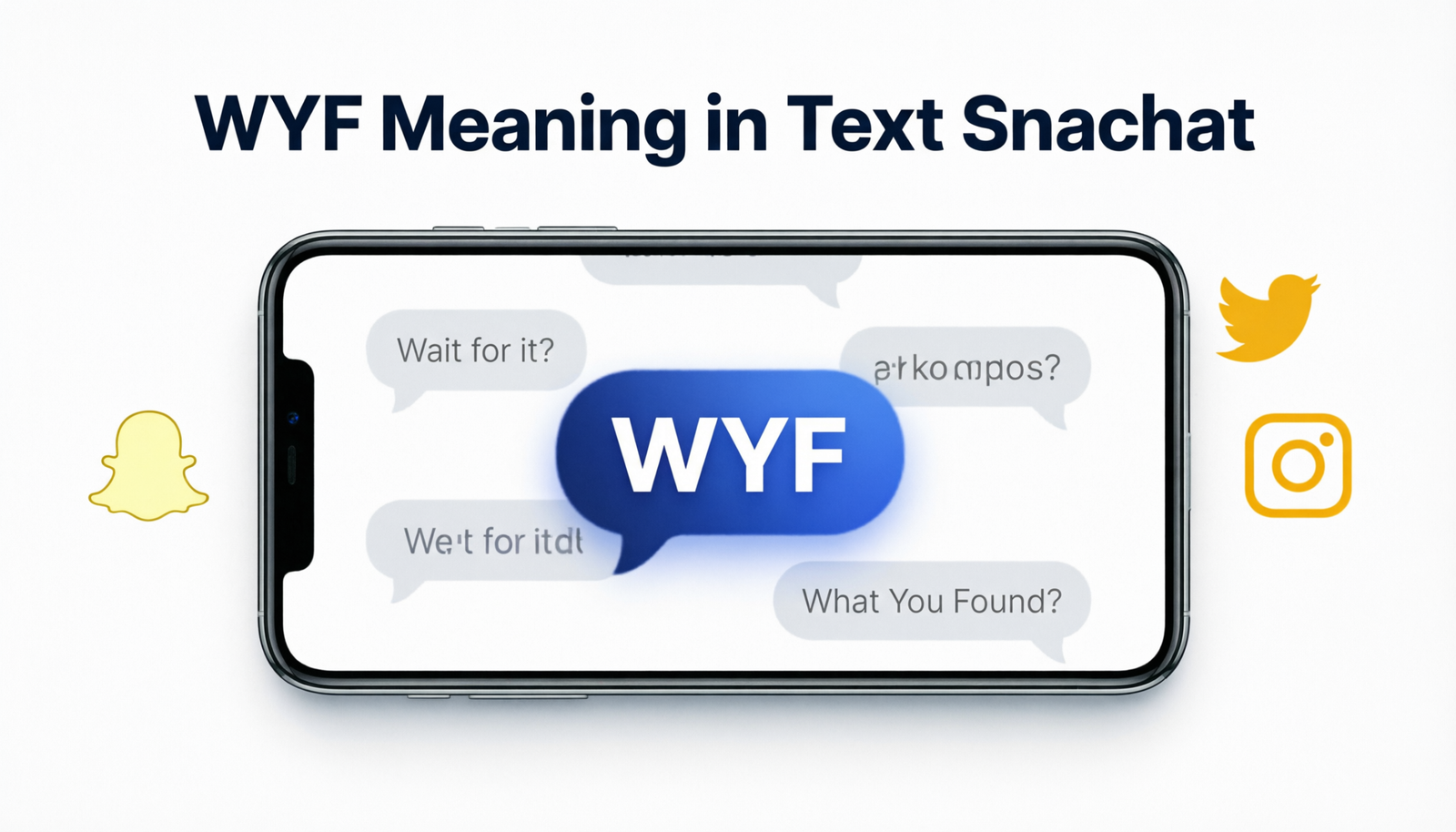 Person viewing a Snapchat conversation showing WYF meaning in text Snapchat