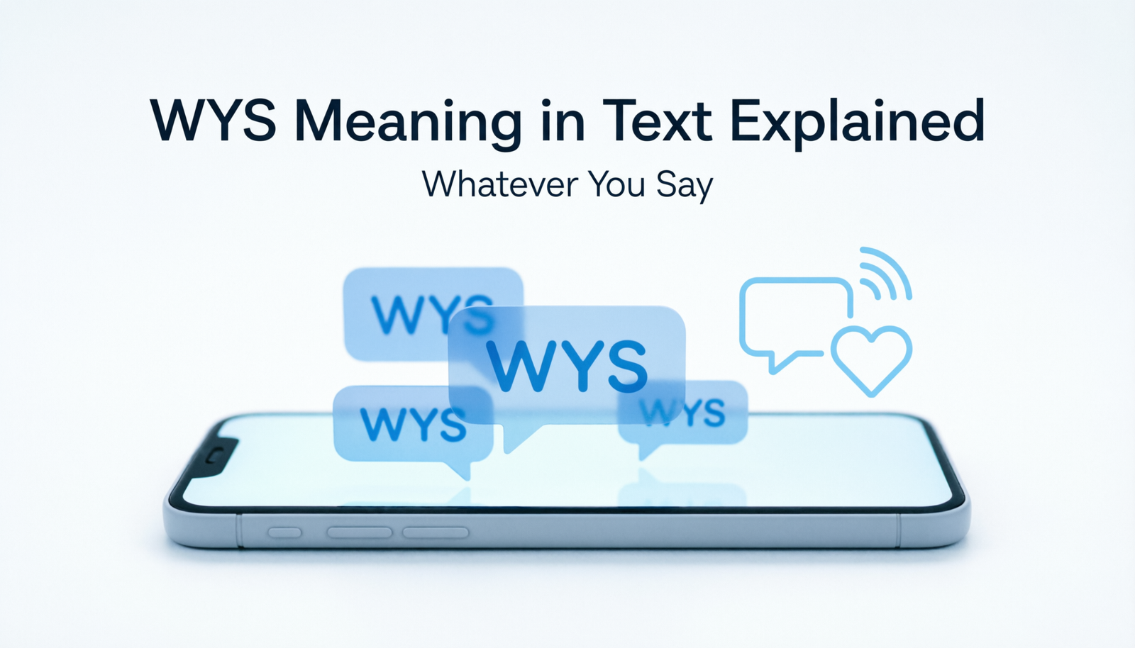 Illustration showing WYS meaning in text explained with messaging examples